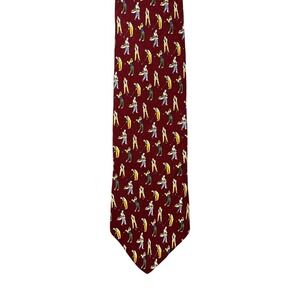 John Hill Golf Tie Mens Vintage Silk Made In USA Executive Collection Sportswear